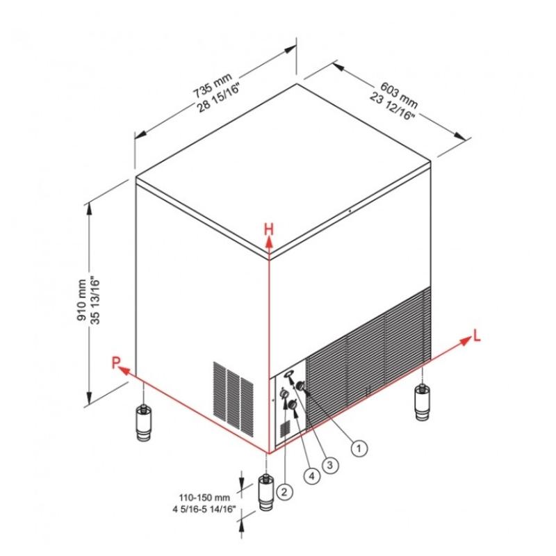 Brema CB 840 HC B-QUBE 80 Kg/Gün Hazneli Küp Buz Makinesi